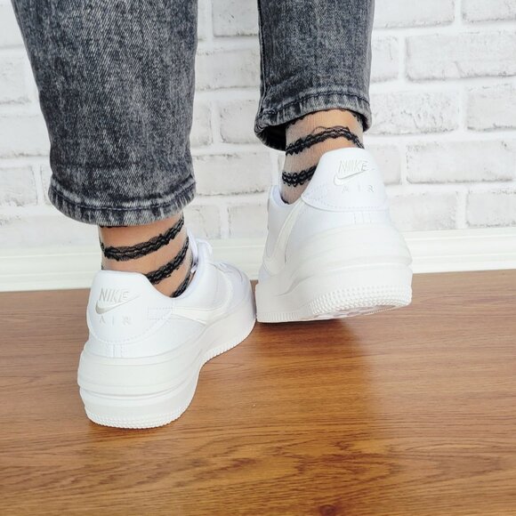 ❤️Nike Air Force 1 PLT.AF.ORM Sz 7.5 Womens Shoes Basic Sneaker White DJ9946-100 - Picture 5 of 12